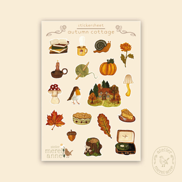 Stickervel 'autumn cottage'