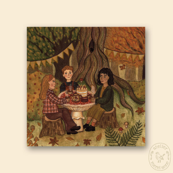 Kaart 'Autumn birthday party'