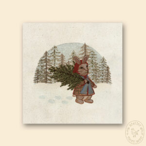 Kerstkaart 'christmas bunny'