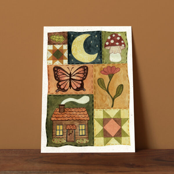 Kaart A6 'cottagecore quilt' - Afbeelding 2