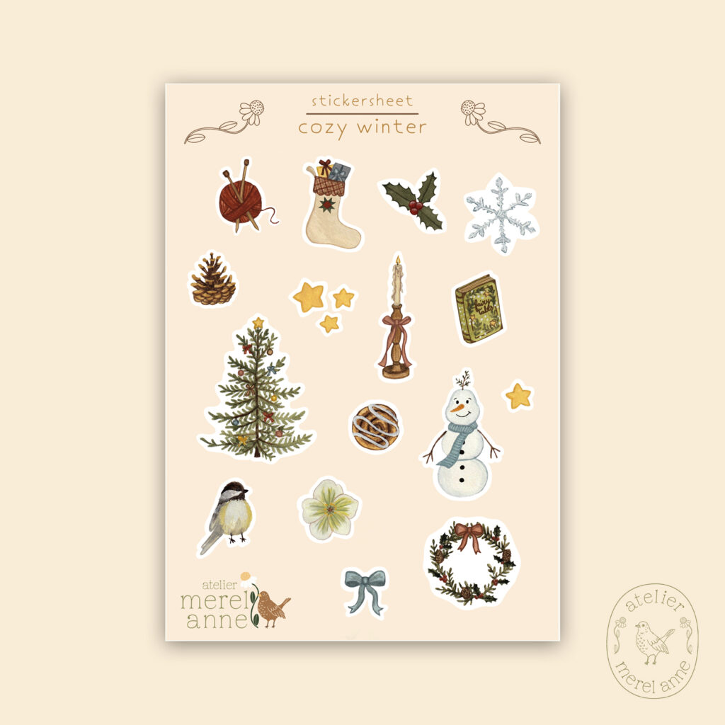 Stickervel 'cozy winter'