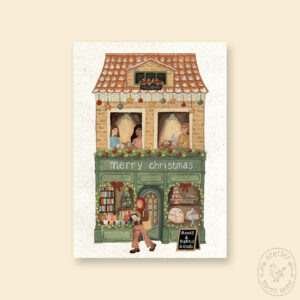 Kerstkaart 'Books & baked goods'