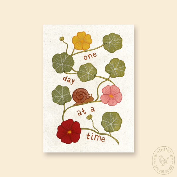 Kaart 'one day at a time' A6