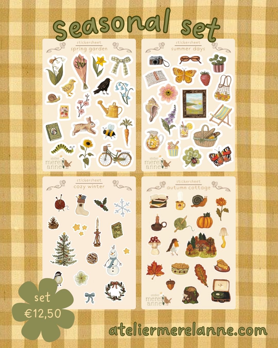 Seasonal stickersheets set 'spring, summer, autumn, winter' - Afbeelding 3