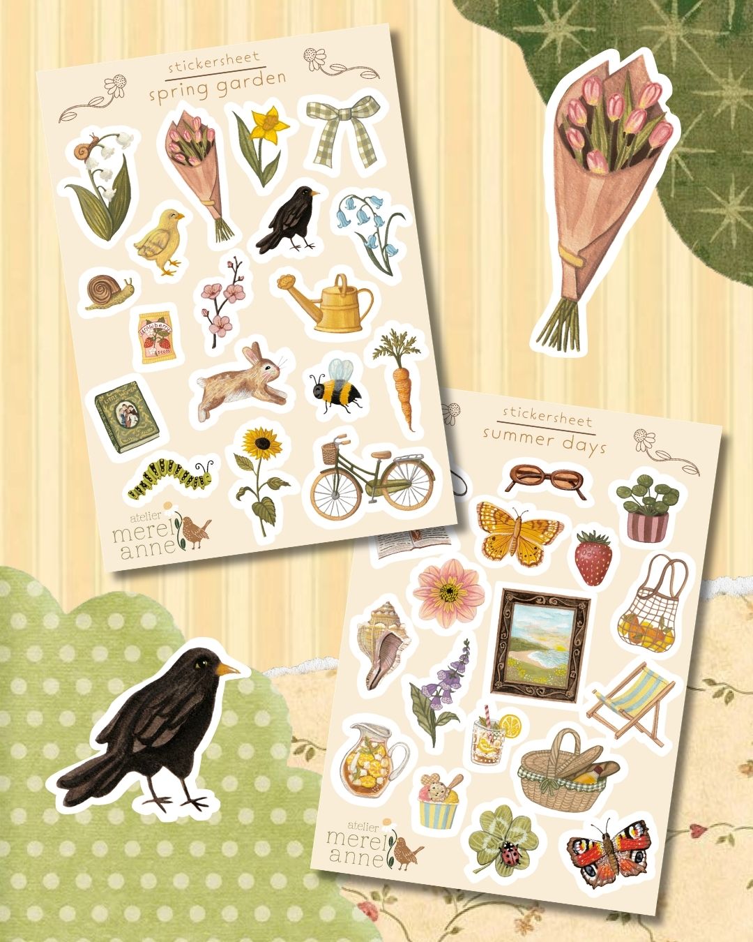 Seasonal stickersheets set 'spring, summer, autumn, winter' - Afbeelding 4