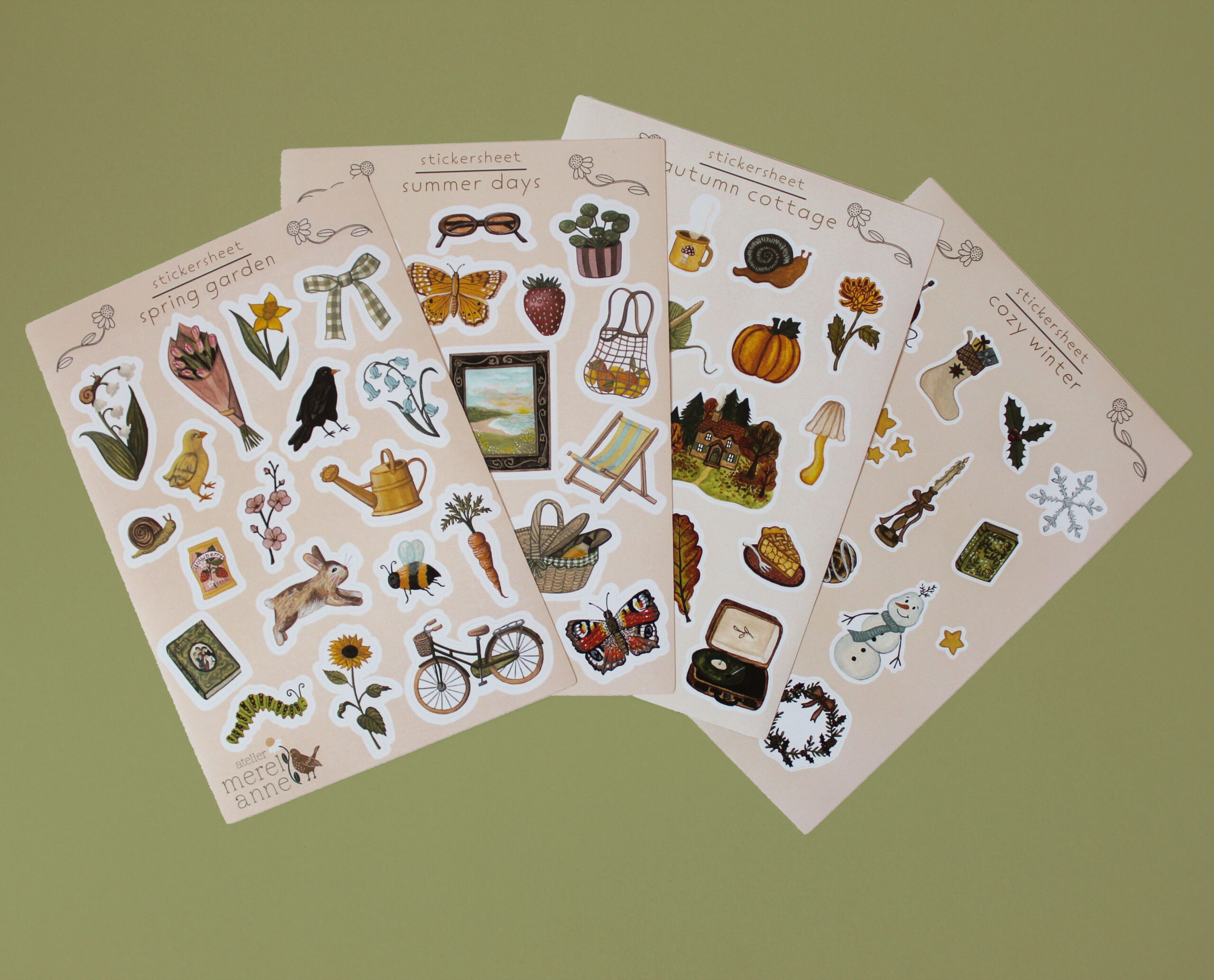 Seasonal stickersheets set 'spring, summer, autumn, winter' - Afbeelding 5